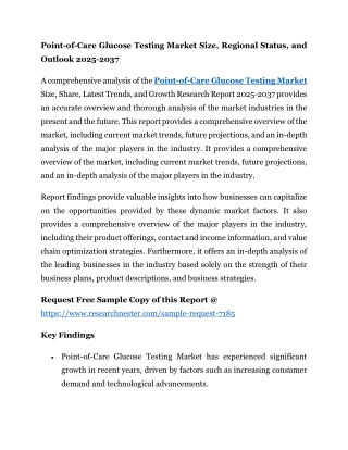 Point-of-Care Glucose Testing Market