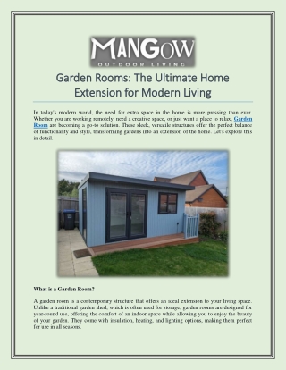 Garden Rooms The Ultimate Home Extension for Modern Living