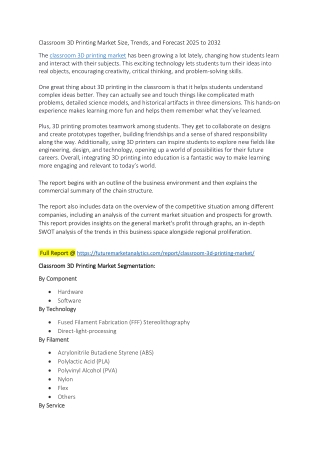 "Harnessing the Power of 3D Printing for Interactive Classroom Learning