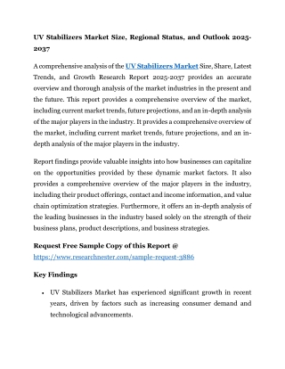 UV Stabilizers Market