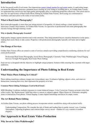 The Art and Science of Real Estate Photo Editing by Golden State Visions