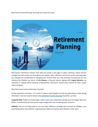 Eric Boyum Financial - Comprehensive Retirement Income Planning