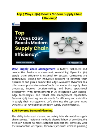 Learn D365 Supply Chain Management Dynamics Supply Chain
