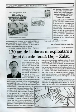 130 de ani de la darea în exploatare a liniei de cale ferată Dej - Zalău
