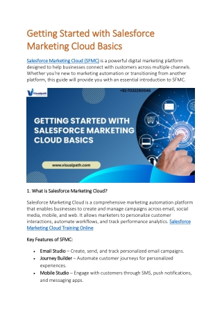 Salesforce Marketing Cloud Training in Hyderabad | Visualpath