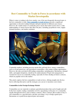 Best Commodities for Forex Trading: Market Investopedia's 2025 Picks