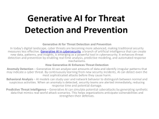 Generative AI for Threat Detection and Prevention...new