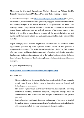 Metaverse in Surgical Operations Market