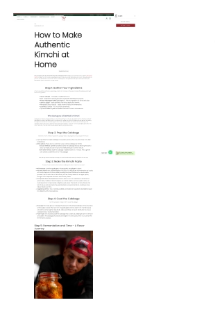 Art of Homemade: A Step-by-Step Guide to Authentic Kimchi Fermentation