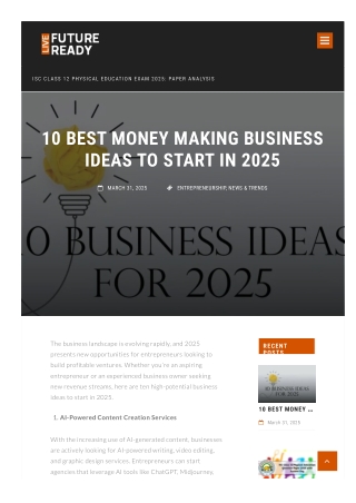 10 Best Money making Business Ideas to Start in 2025
