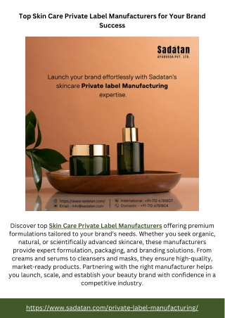 Top Skin Care Private Label Manufacturers for Your Brand Success