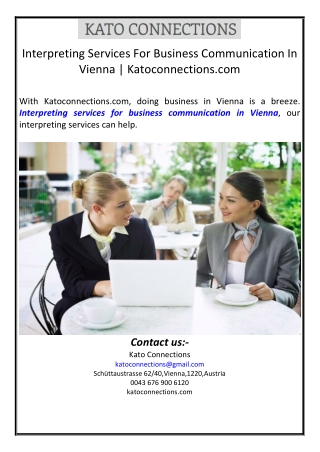 Interpreting Services For Business Communication In Vienna | Katoconnections.com