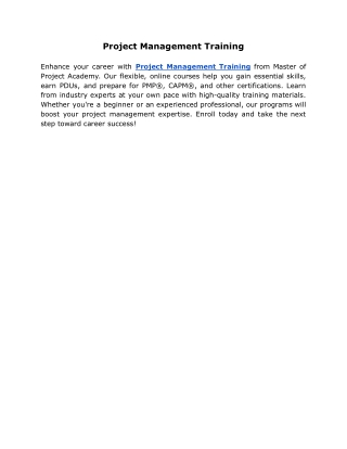 Project Management Training
