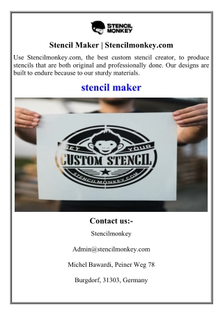 Stencil Maker Stencilmonkey.com