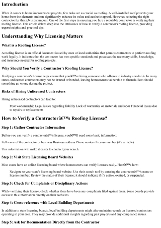 How to Verify a Contractor's Roofing License