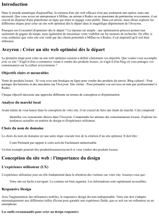 “Aveyron : Créer un site web optimisé dès le départ”