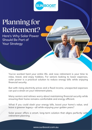 Solar for Seniors: A Smart Investment for a Secure Retirement