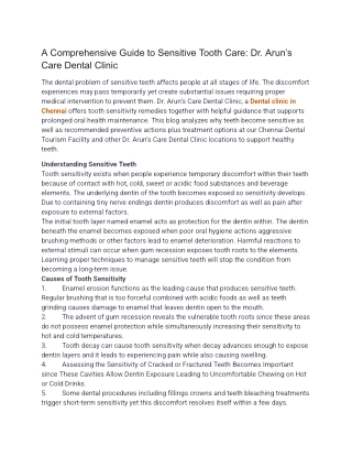 A Comprehensive Guide to Sensitive Tooth Care_ Dr
