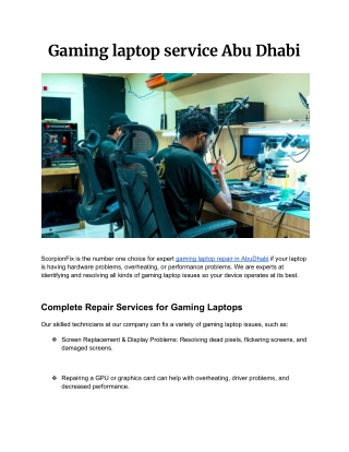 Gaming Laptop service Abu Dhabi
