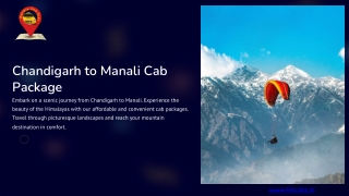 Best Chandigarh to Manali Cab Package -H&B Cabs