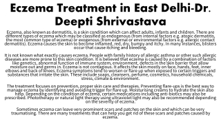 Eczema Treatment in East Delhi-Dr  Deepti Shrivastava