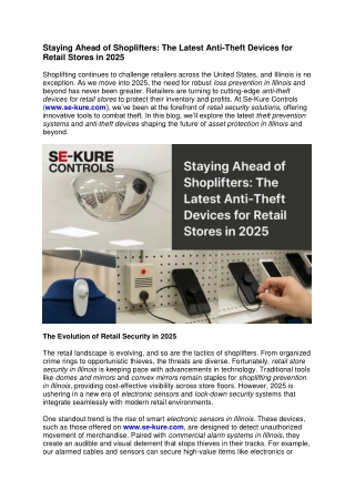 Staying Ahead of Shoplifters: The Latest Anti-Theft Devices for Retail Stores in
