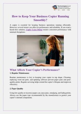 How to Keep Your Business Copier Running Smoothly?