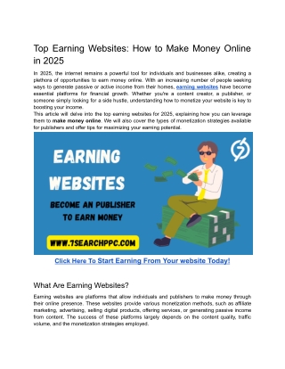 Top Earning Websites_ How to Make Money Online in 2025