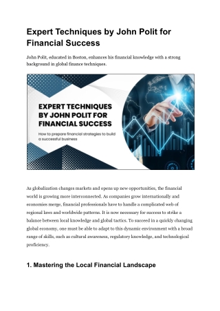Financial Success Unlocked John Polit’s Expert Wealth Strategies