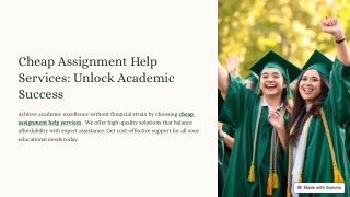 Cheap Assignment Help Services: Unlock Academic Success