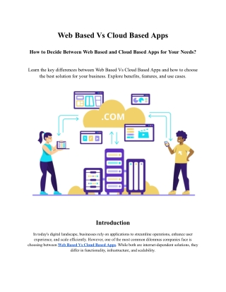 How to Decide Between Web Based and Cloud Based Apps for Your Needs?
