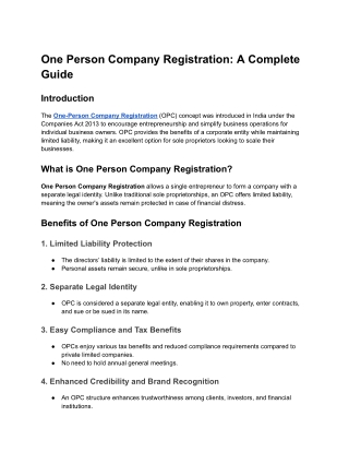 One Person Company Registration_ A Complete Guide