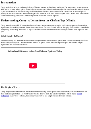 Understanding Curry: A Lesson from the Chefs at Top Of India