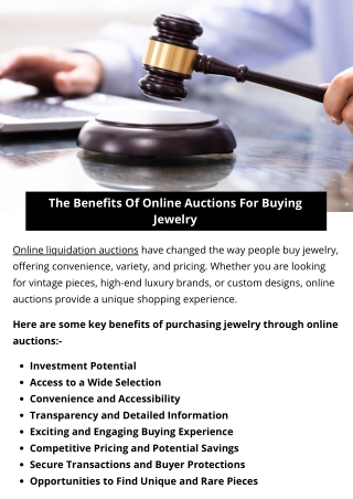 The Benefits Of Online Auctions For Buying Jewelry