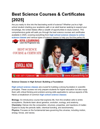 Best Science Courses & Certificates [2025]