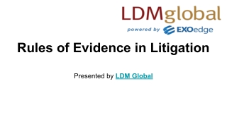 Rules of Evidence in Litigation