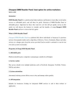 Cheap SMM Panel Affordable and economical marketing platform and media