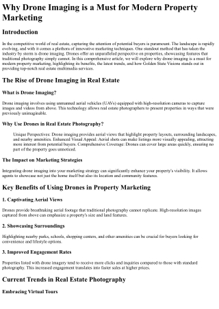 Why Drone Imaging is a Must for Modern Property Marketing
