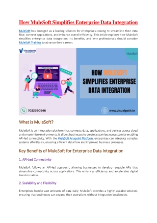 MuleSoft Online - MuleSoft Online Training in Hyderabad