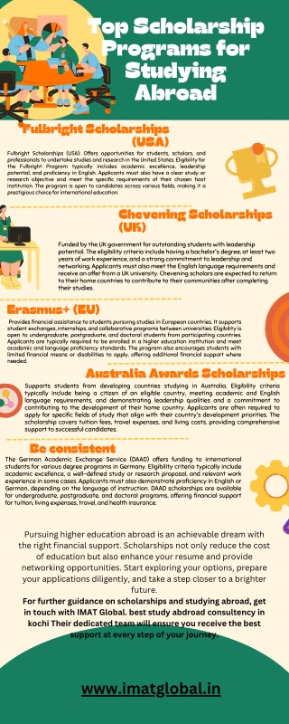Scholarship Opportunities for Studying Abroad with IMAT Global|https://imatgloba