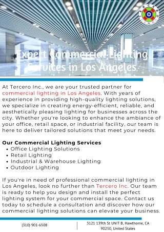 Expert Commercial Lighting Services in Los Angeles