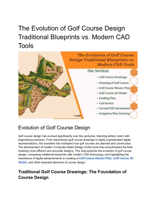The Evolution of Golf Course Design_ Traditional Blueprints vs Modern CAD Tools __off-site Kriti
