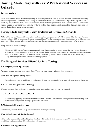 Towing Made Easy with Javis_ Professional Services in Orlando