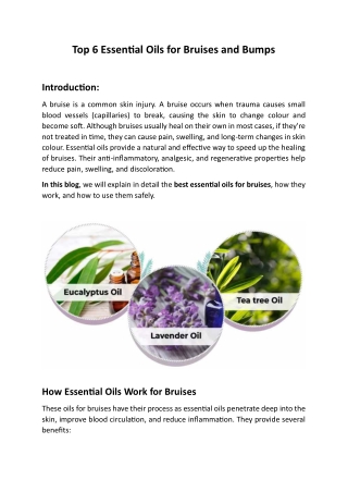 Top 6 Essential Oils for Bruises and Bumps
