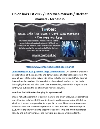 Onion links list 2025  Dark web markets Darknet markets - torbest.io