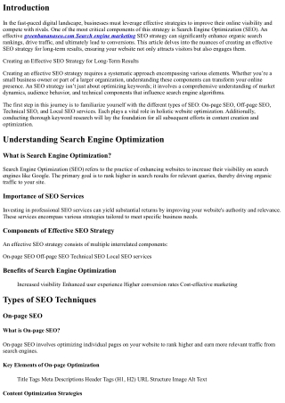 Creating an Effective SEO Strategy for Long-Term Results
