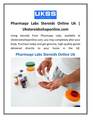 Pharmaqo Labs Steroids Online Uk  Uksteroidsshoponline.com