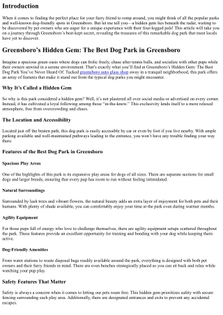 Greensboro’s Hidden Gem: The Best Dog Park You’ve Never Heard Of
