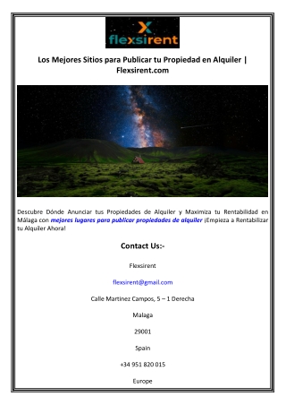 Los Mejores Sitios para Publicar tu Propiedad en Alquiler  Flexsirent.com