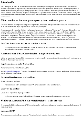 Entendiendo cómo funciona Amazon Seller Central.es y su impacto en tu negocio